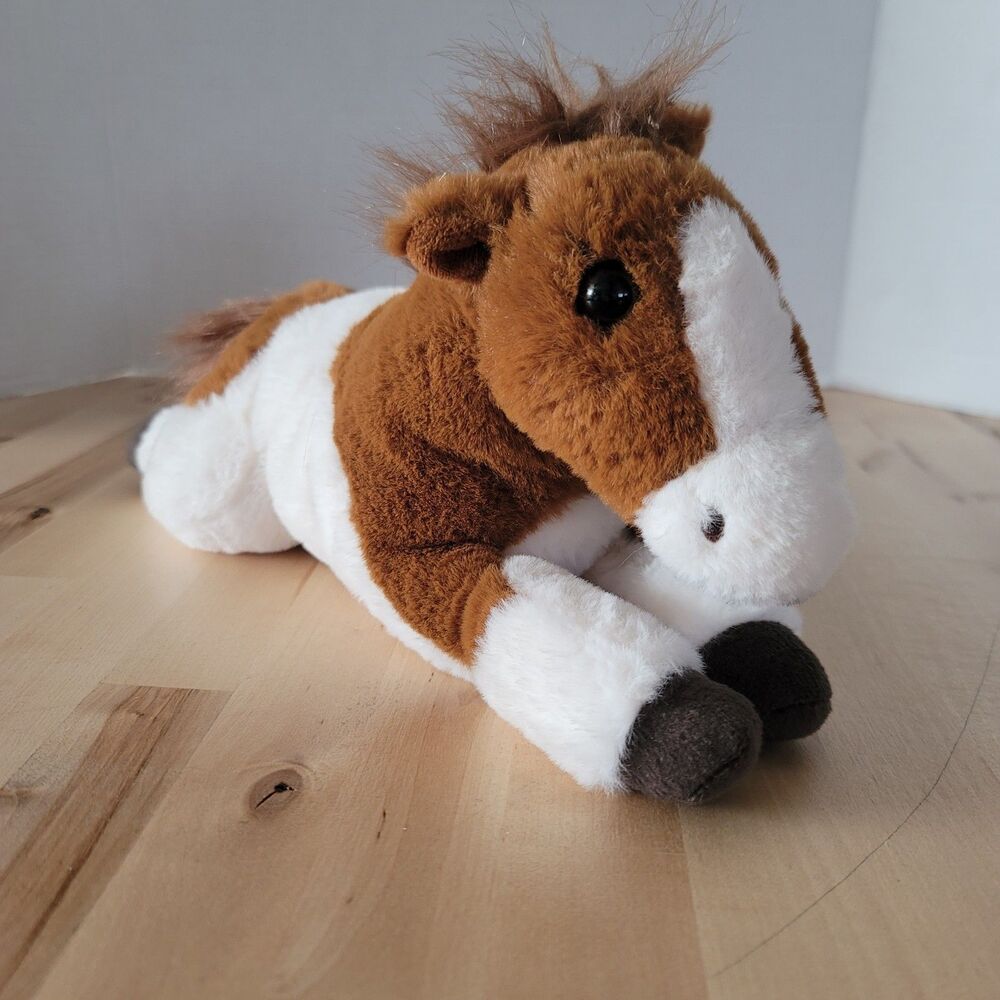 FAO Schwarz Adopt A Pets Pony Horse Plush Stuffed Animal Brown White Gift Toy